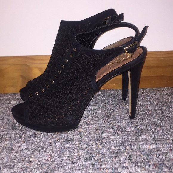 Vince Camuto Shoes - Vince Camuto Caliope Black Suede Heel 8.5M